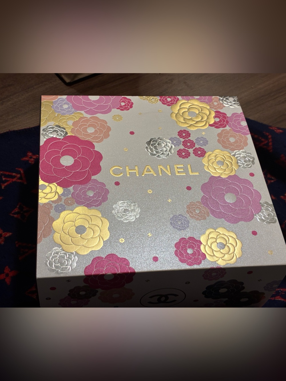CHANEL Floral Decorative Box in Pink, Gold, Silver